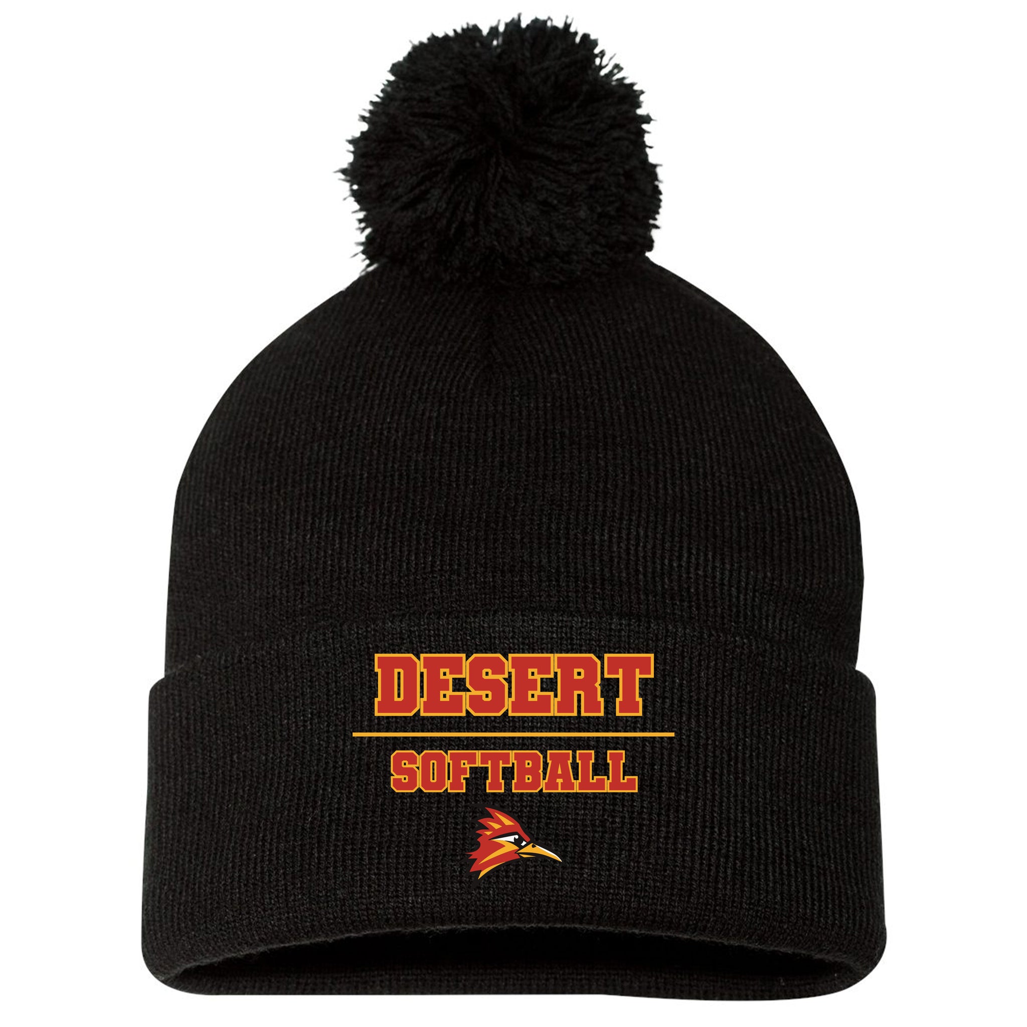 College of the Desert Fastpitch Sportsman 12" Pom-Pom Cuffed Beanie