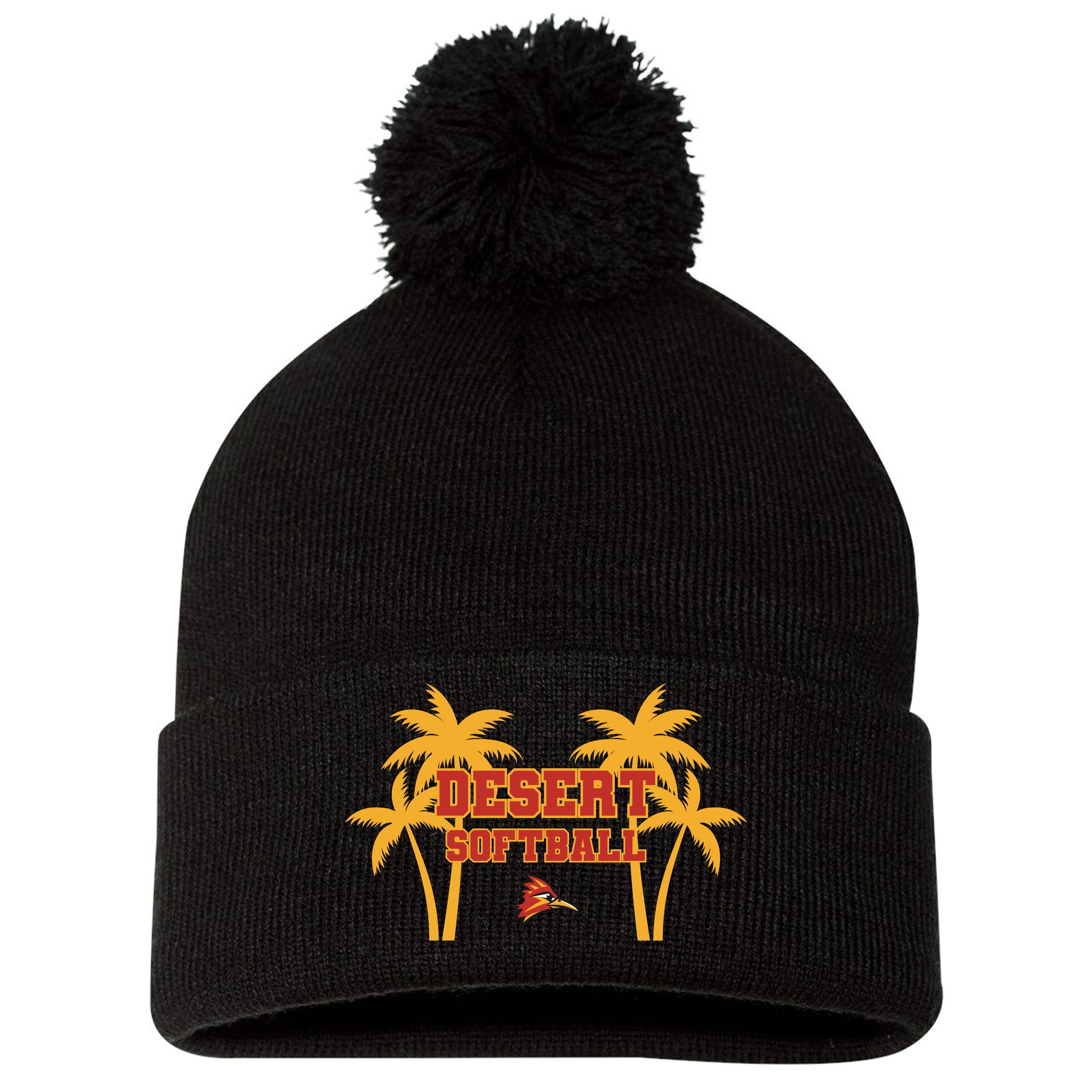 College of the Desert Fastpitch Sportsman 12" Pom-Pom Cuffed Beanie