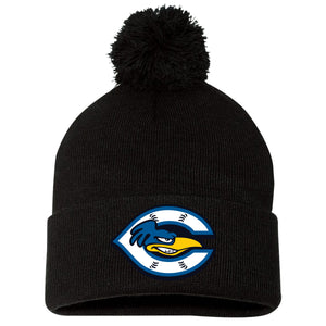 Cherryville Roadrunners Baseball Sportsman 12" Pom-Pom Cuffed Beanie