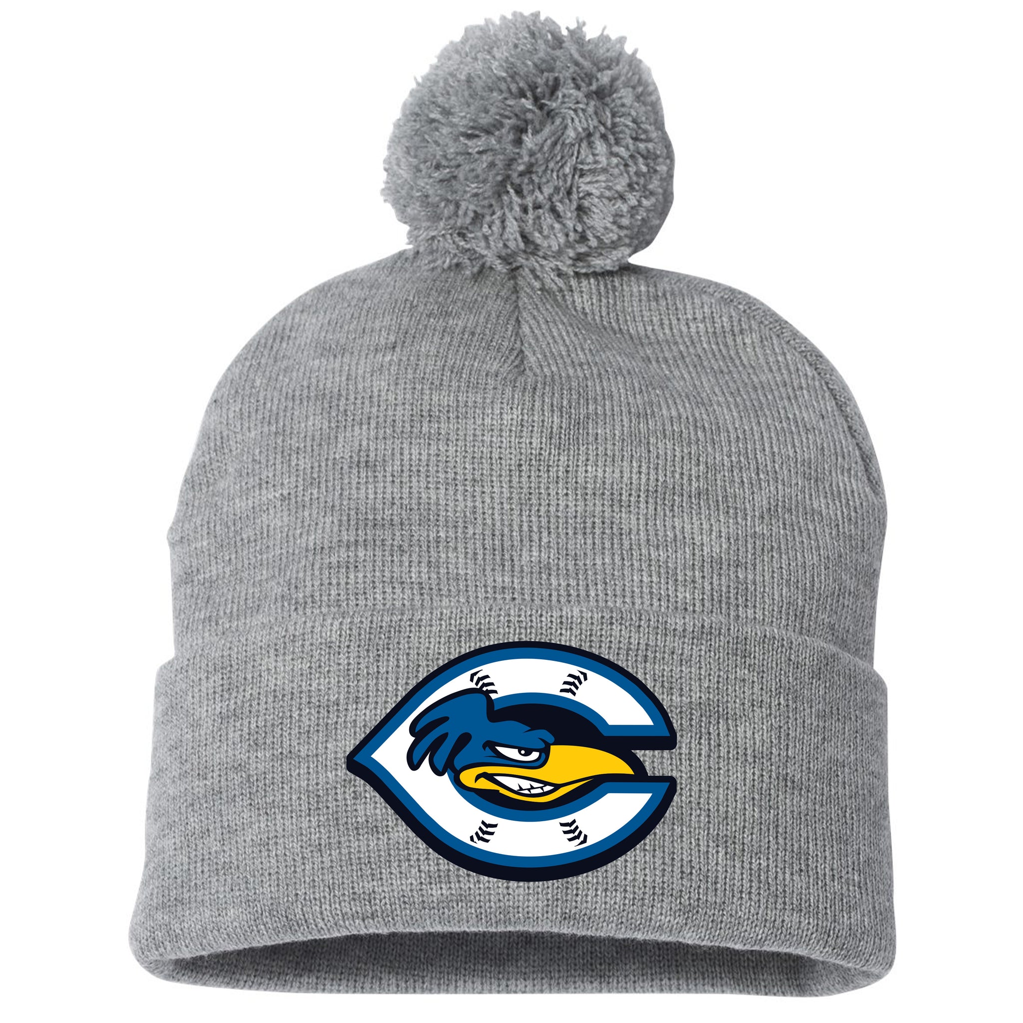 Cherryville Roadrunners Baseball Sportsman 12" Pom-Pom Cuffed Beanie
