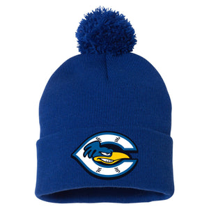 Cherryville Roadrunners Baseball Sportsman 12" Pom-Pom Cuffed Beanie
