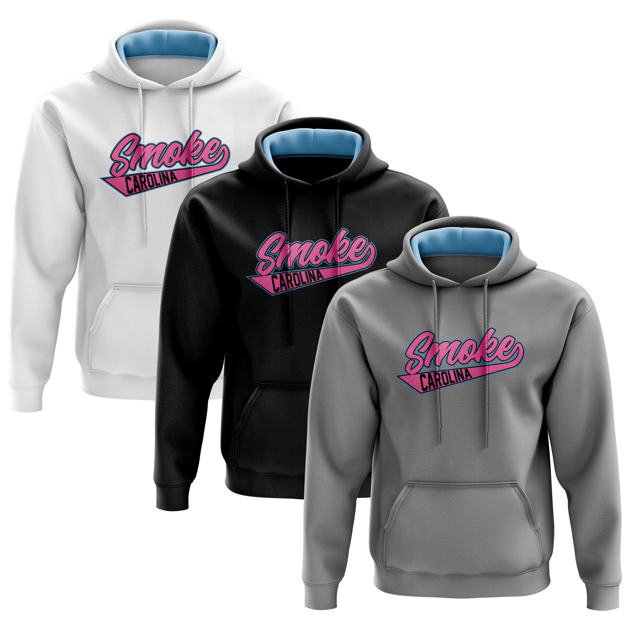 Carolina Smoke Baseball Mens Full Sublimation Hoodie