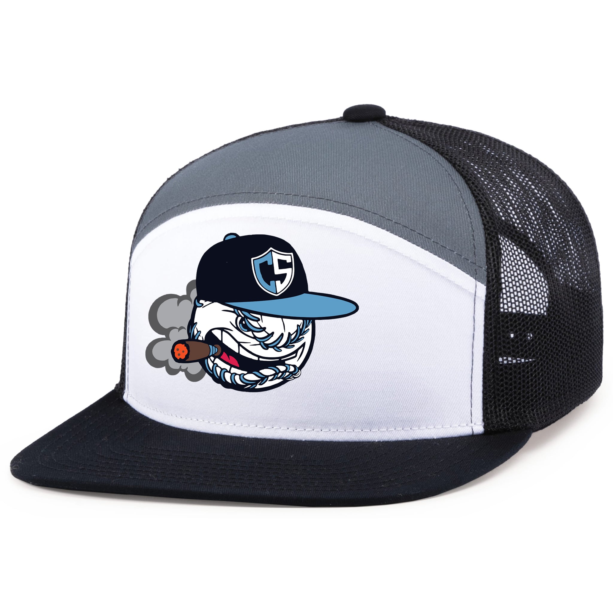 Carolina Smoke Baseball Pacific Headwear 6-Panel Trucker Snapback Hat