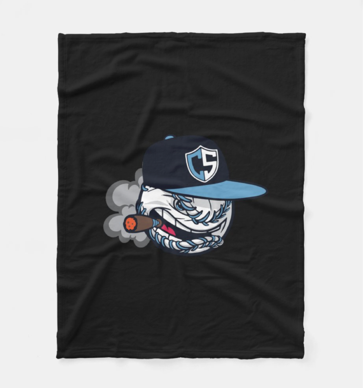 Carolina Smoke Baseball Fleece Blanket