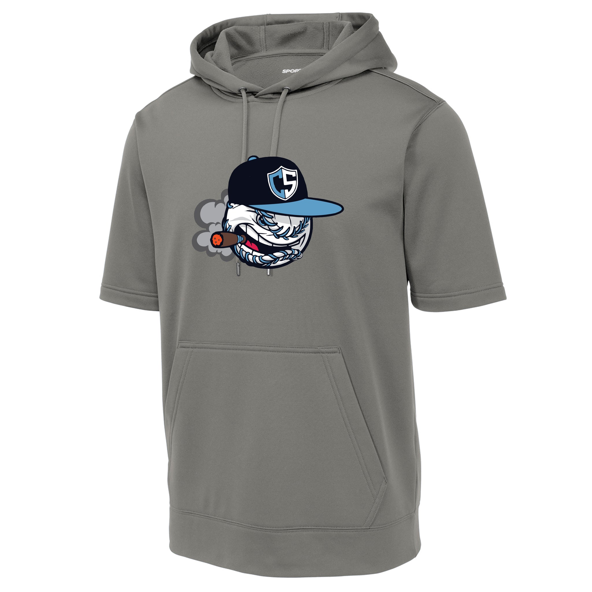 Carolina Smoke Baseball Sport-Tek ® Sport-Wick ® Fleece Short Sleeve Hooded Pullover