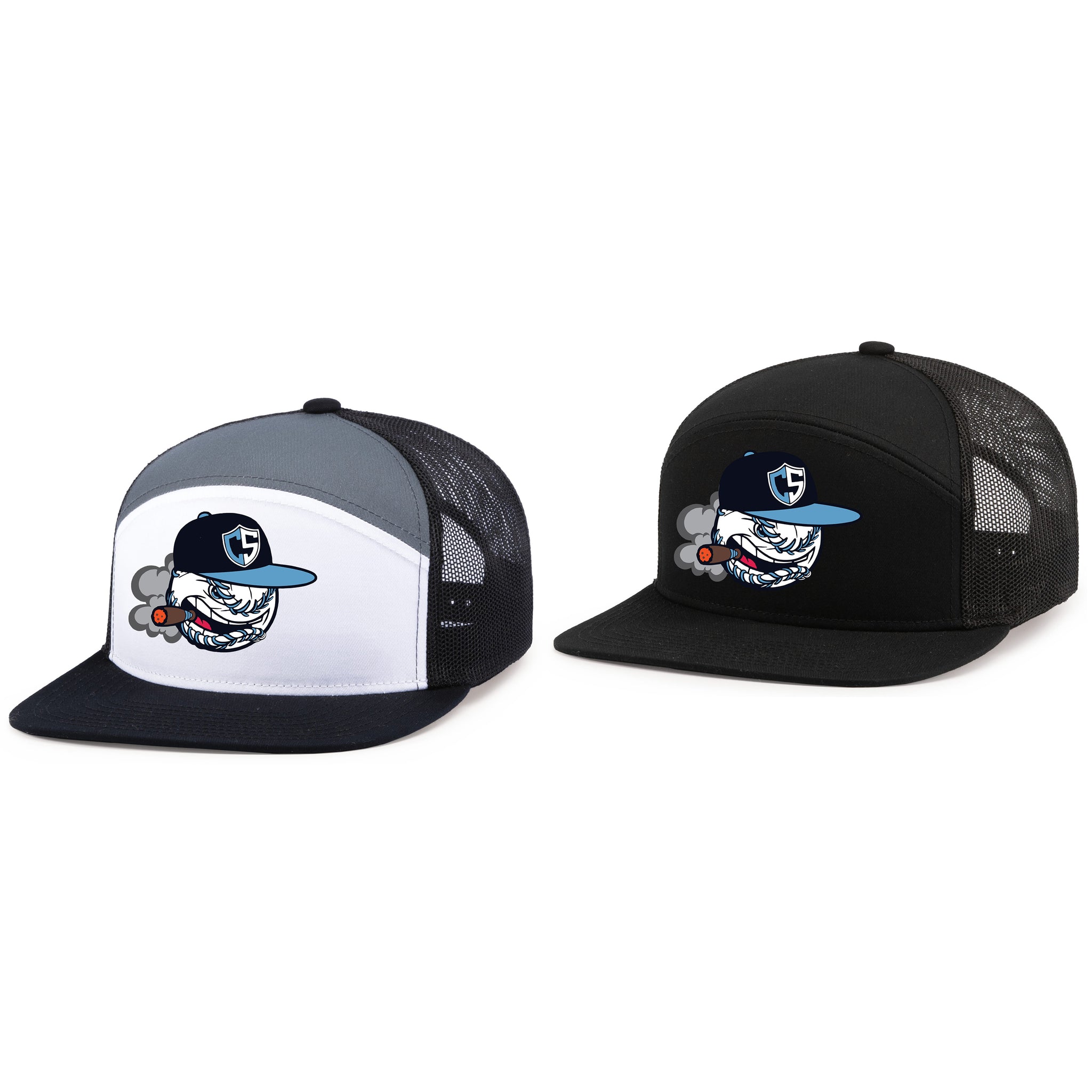 Carolina Smoke Baseball Pacific Headwear 6-Panel Trucker Snapback Hat