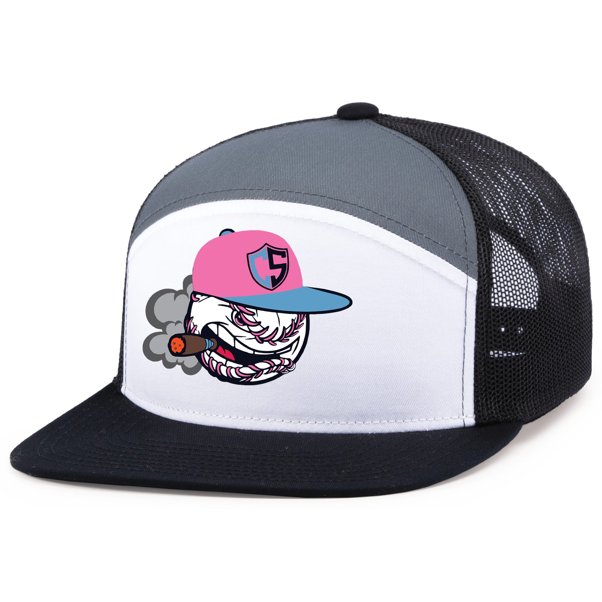 Carolina Smoke Baseball Pacific Headwear 6-Panel Trucker Snapback Hat