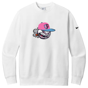 Carolina Smoke Baseball Nike Club Fleece Sleeve Swoosh Crew