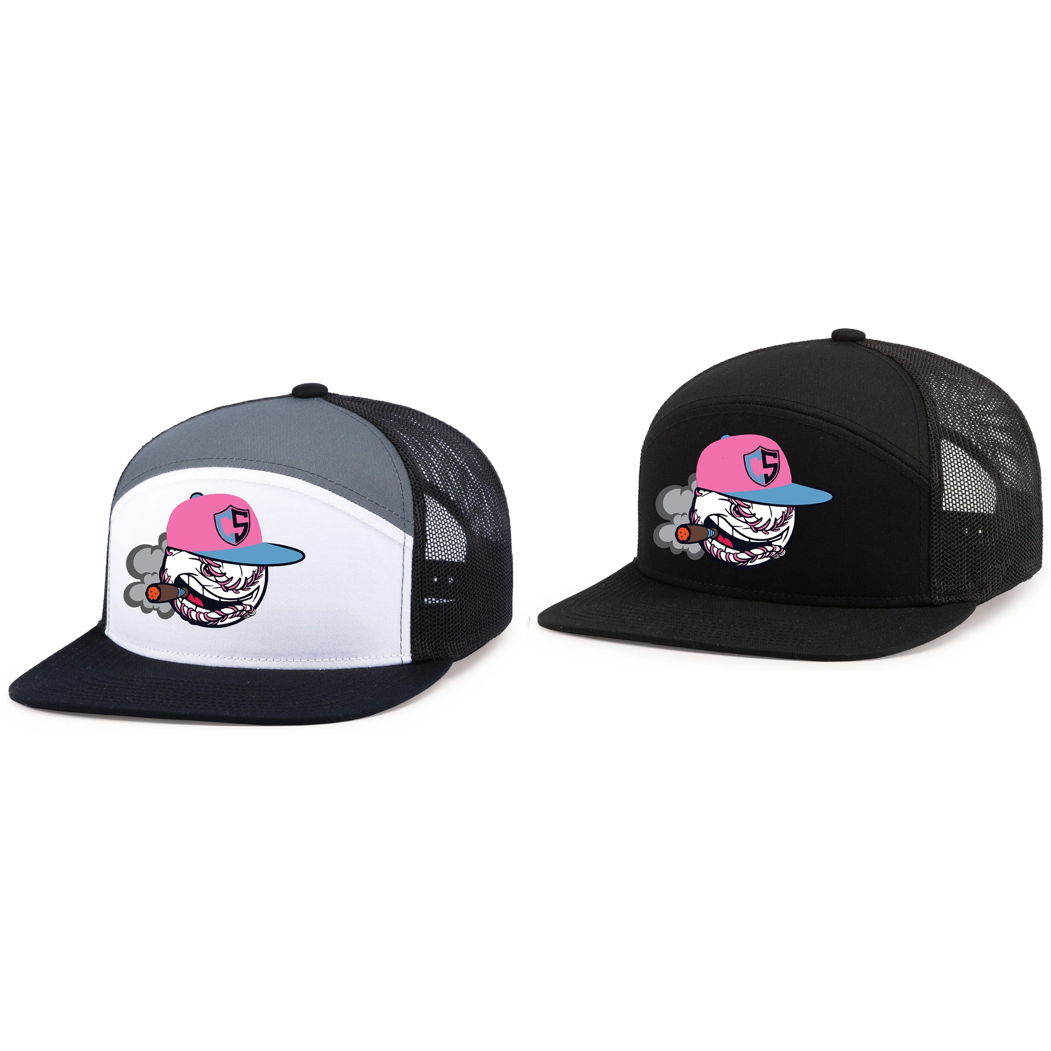 Carolina Smoke Baseball Pacific Headwear 6-Panel Trucker Snapback Hat