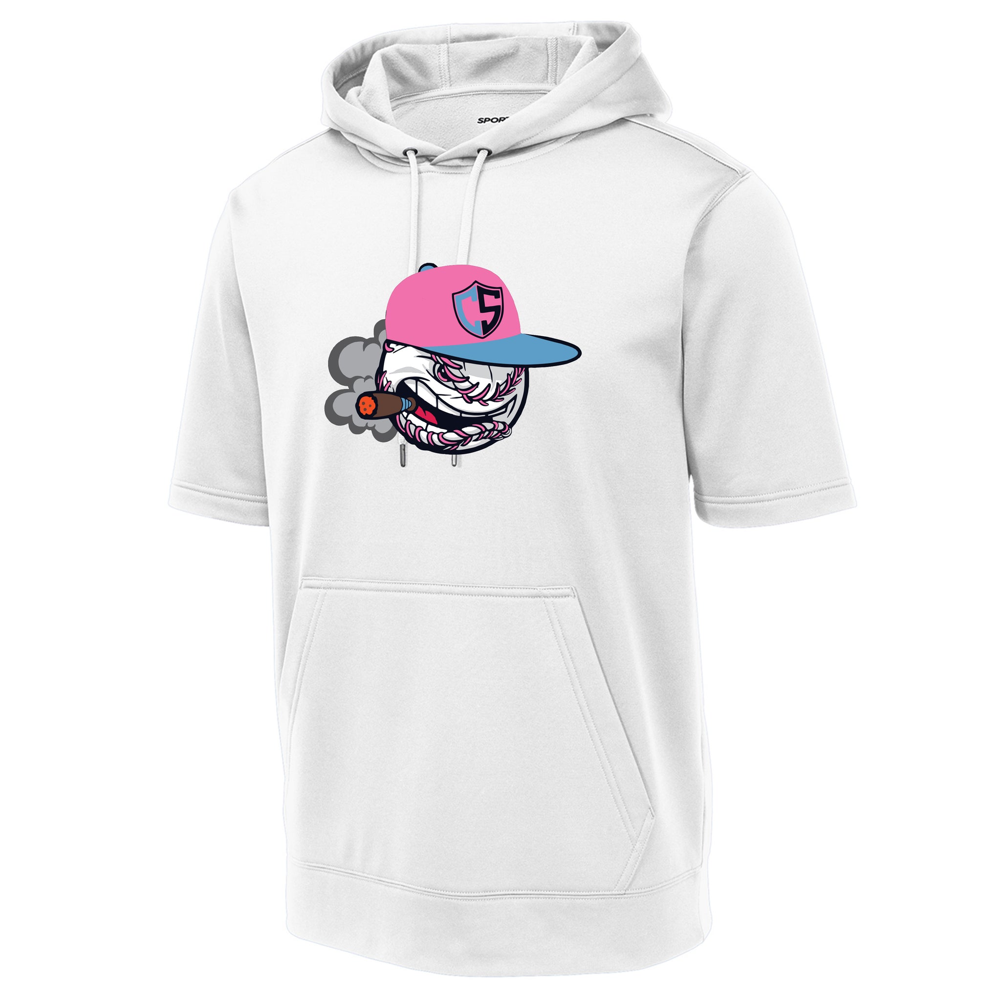 Carolina Smoke Baseball Sport-Tek ® Sport-Wick ® Fleece Short Sleeve Hooded Pullover