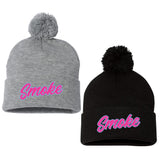 Carolina Smoke Fastpitch Sportsman 12" Pom-Pom Cuffed Beanie