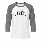 Carolina Strike  BELLA+CANVAS® Unisex 3/4-Sleeve Baseball Tee
