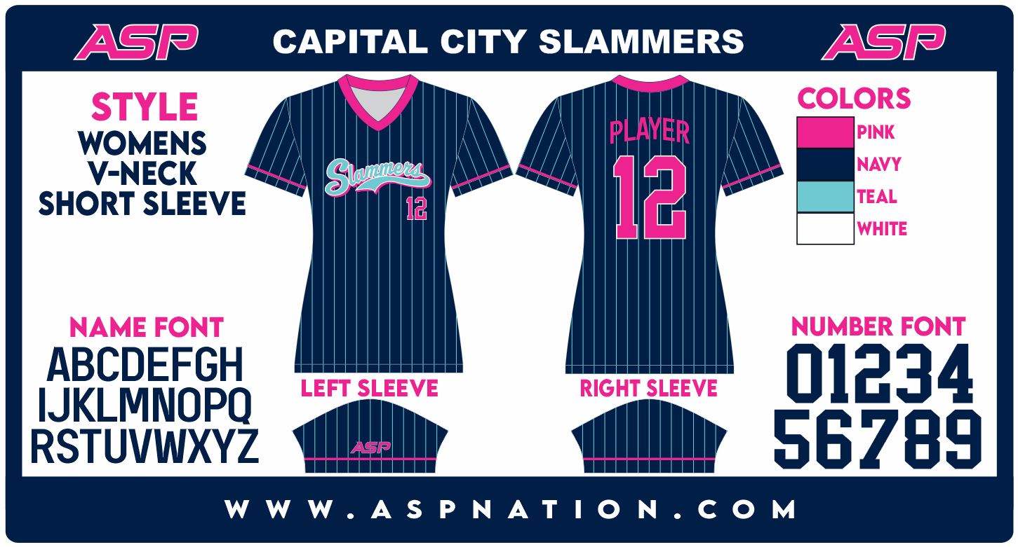 Capital City Slammers Fastpitch Womens/Girls Full Sublimation Uniform Short Sleeve