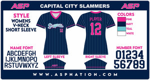 Capital City Slammers Fastpitch Womens/Girls Full Sublimation Uniform Short Sleeve