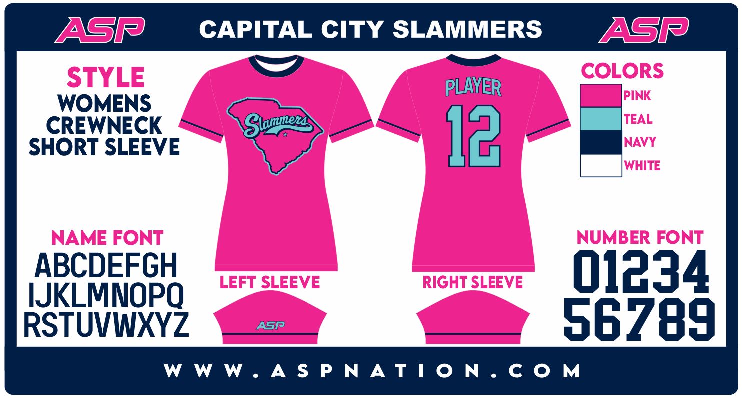 Capital City Slammers Fastpitch Womens/Girls Full Sublimation Uniform Short Sleeve