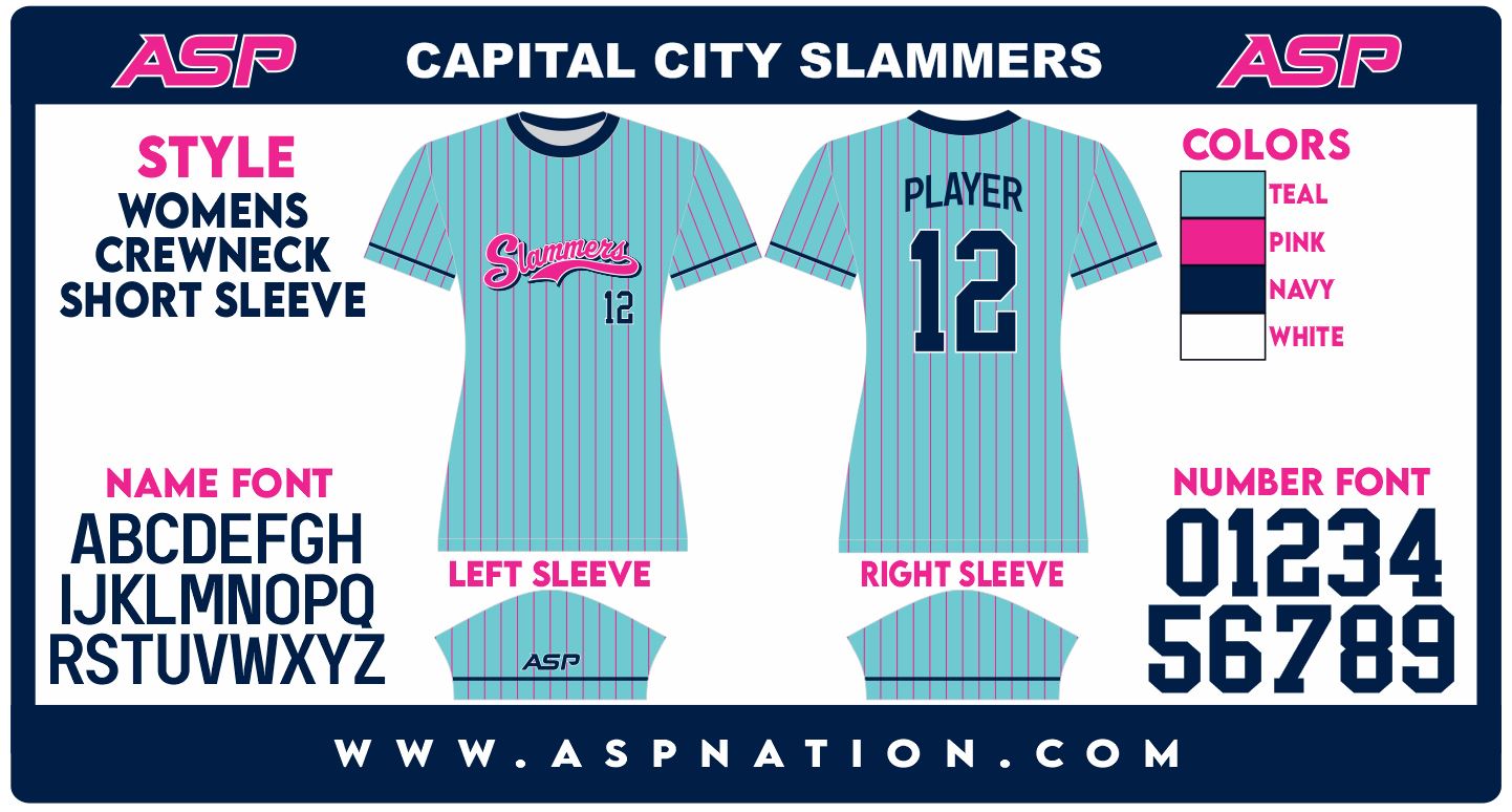 Capital City Slammers Fastpitch Womens/Girls Full Sublimation Uniform Short Sleeve