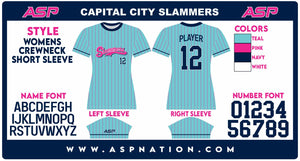 Capital City Slammers Fastpitch Womens/Girls Full Sublimation Uniform Short Sleeve