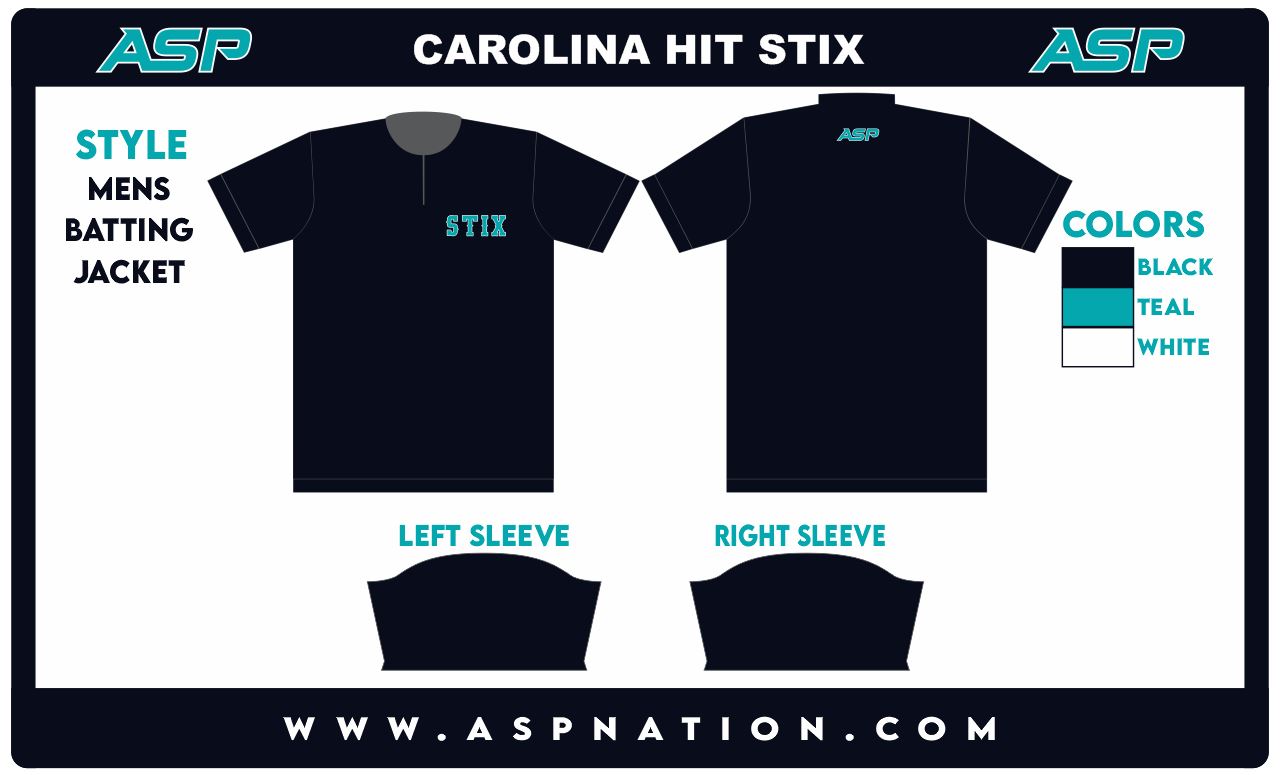 Carolina Hit Stix Baseball Mens/Boys Full Sublimation Batting Jacket