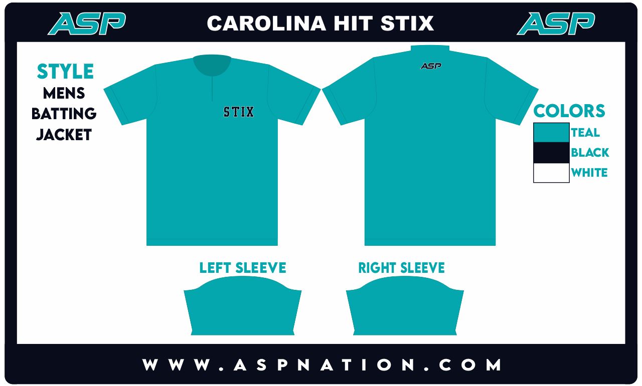 Carolina Hit Stix Baseball Mens/Boys Full Sublimation Batting Jacket