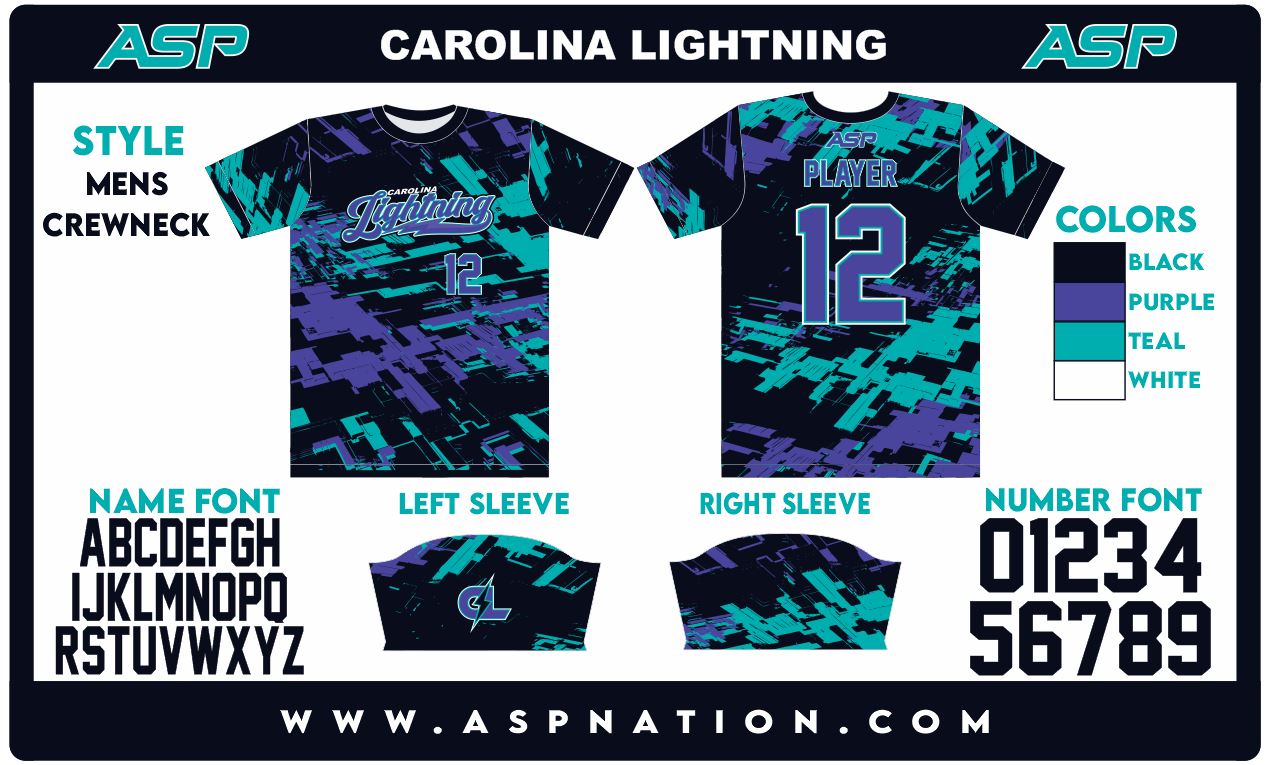 Carolina Lightning Fastpitch Mens/Boys Full Sublimation Short Sleeve