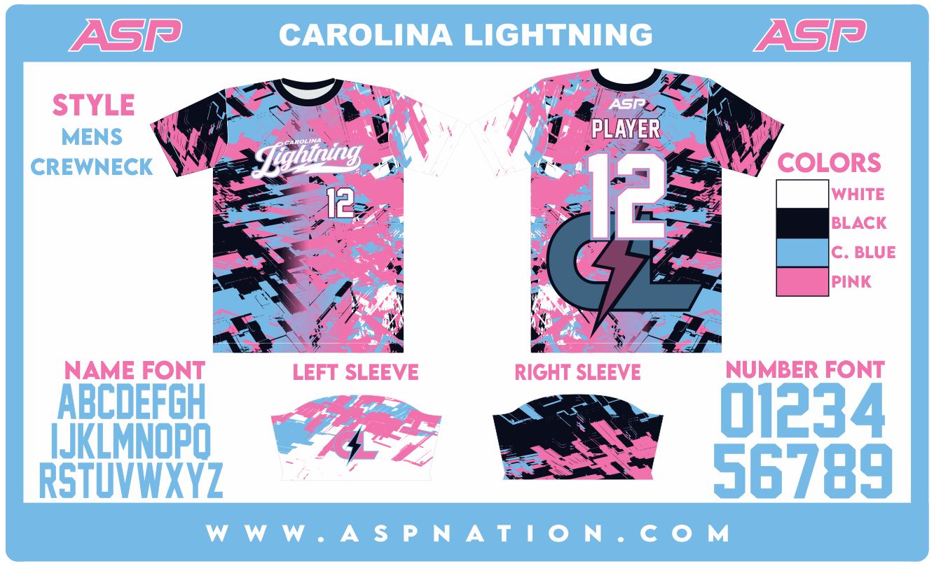 Carolina Lightning Fastpitch Mens/Boys Full Sublimation Short Sleeve