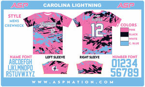 Carolina Lightning Fastpitch Mens Full Sublimation Short Sleeve