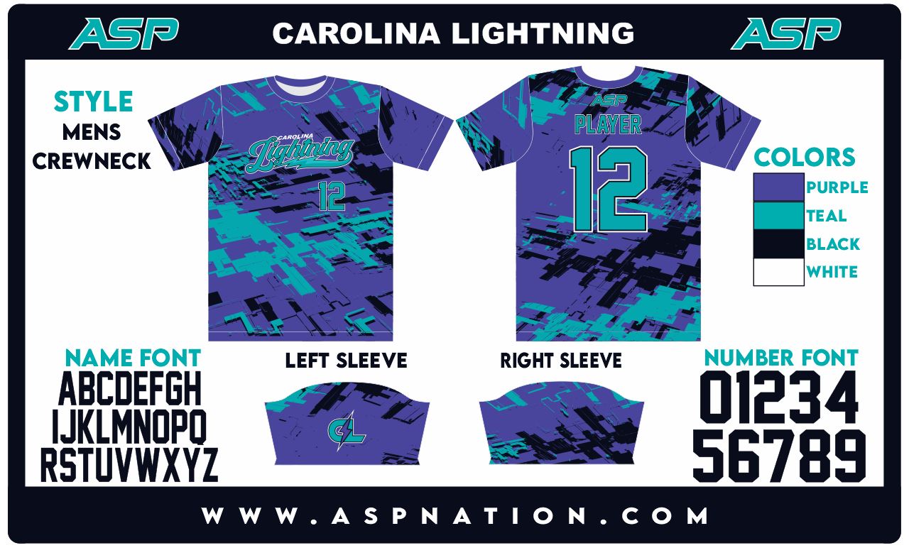 Carolina Lightning Fastpitch Mens/Boys Full Sublimation Short Sleeve
