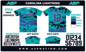 Carolina Lightning Fastpitch Mens/Boys Full Sublimation Short Sleeve