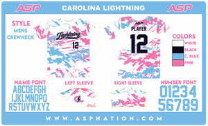 Carolina Lightning Fastpitch Mens Full Sublimation Short Sleeve