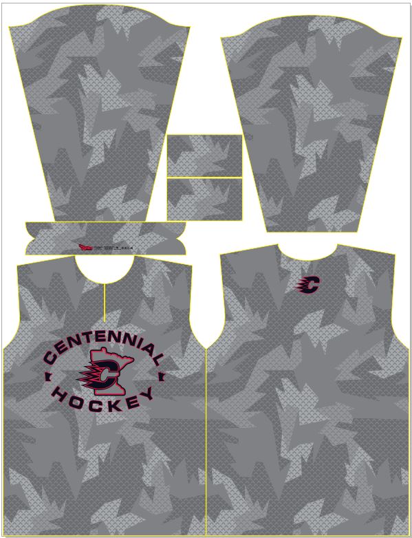 Centennial Hockey Mens/Boys Full Sublimation Long Sleeve 1/4 Zip Jersey
