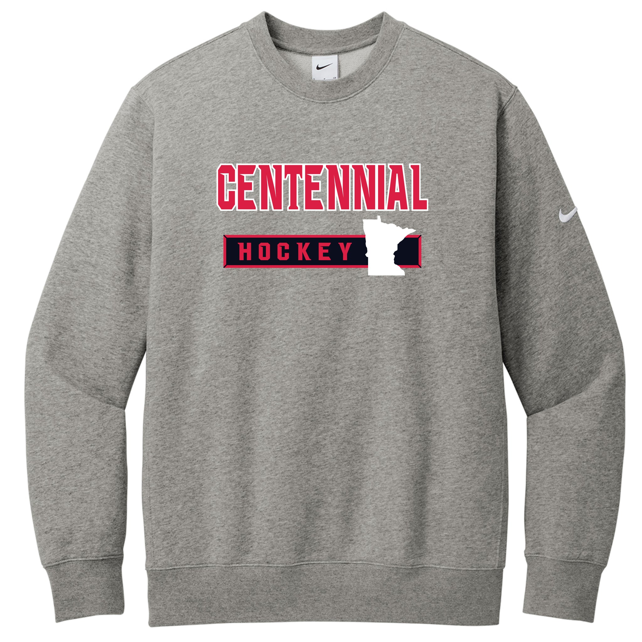 Centennial Hockey Nike Club Fleece Sleeve Swoosh Crew