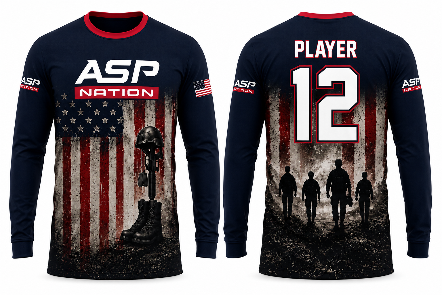 ASP Memorial Day Men's/Boys Full Sublimation Long Sleeve – ASP Nation