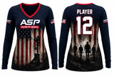 ASP Memorial Day Women's/Girl's V-Neck Full Sublimation Long Sleeve