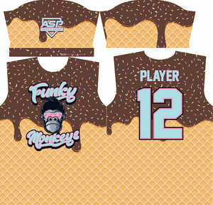 Funky Monkeys Baseball Mens/Boys Full Sublimation Short Sleeve