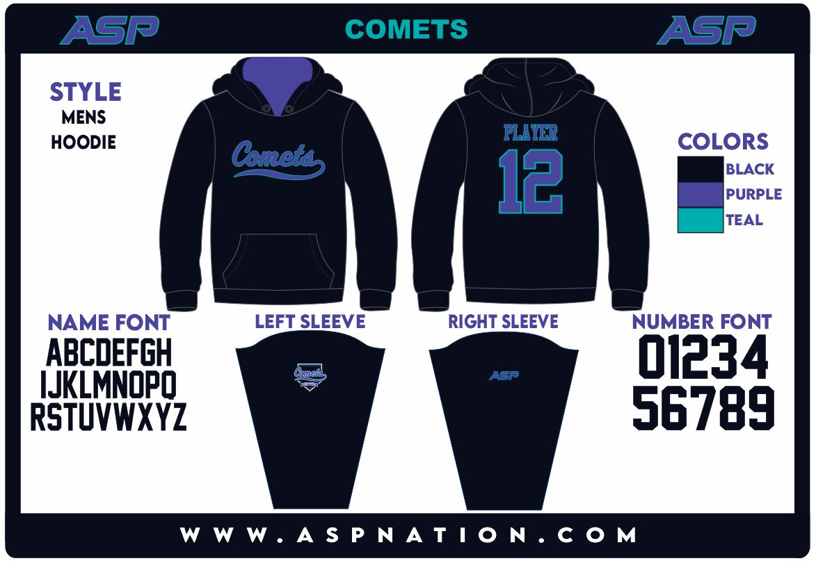 Comets Fastpitch Mens/Boys Full Sublimation Hoodie