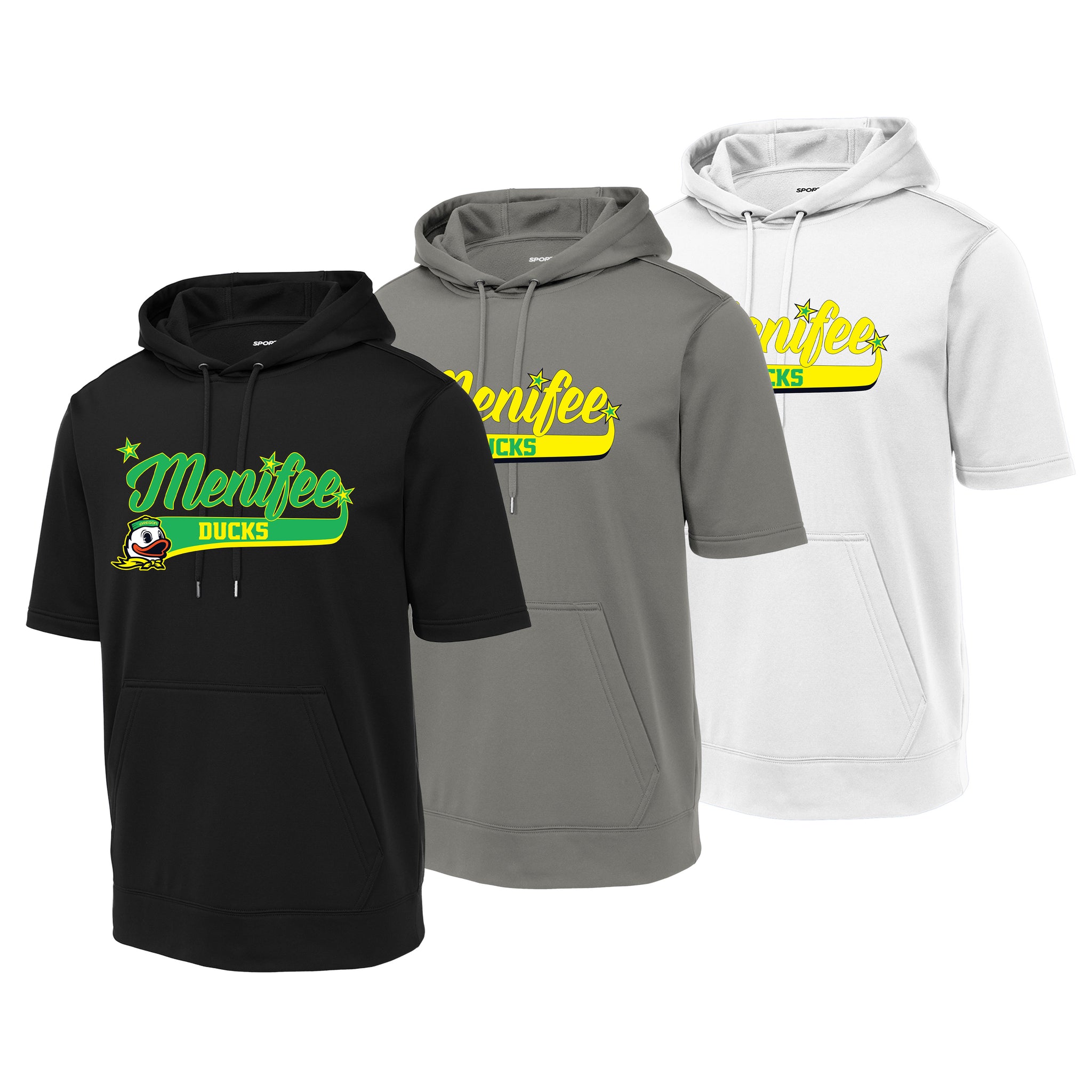 Menifee Ducks Fastpitch Sport-Tek ® Sport-Wick ® Fleece Short Sleeve Hooded Pullover