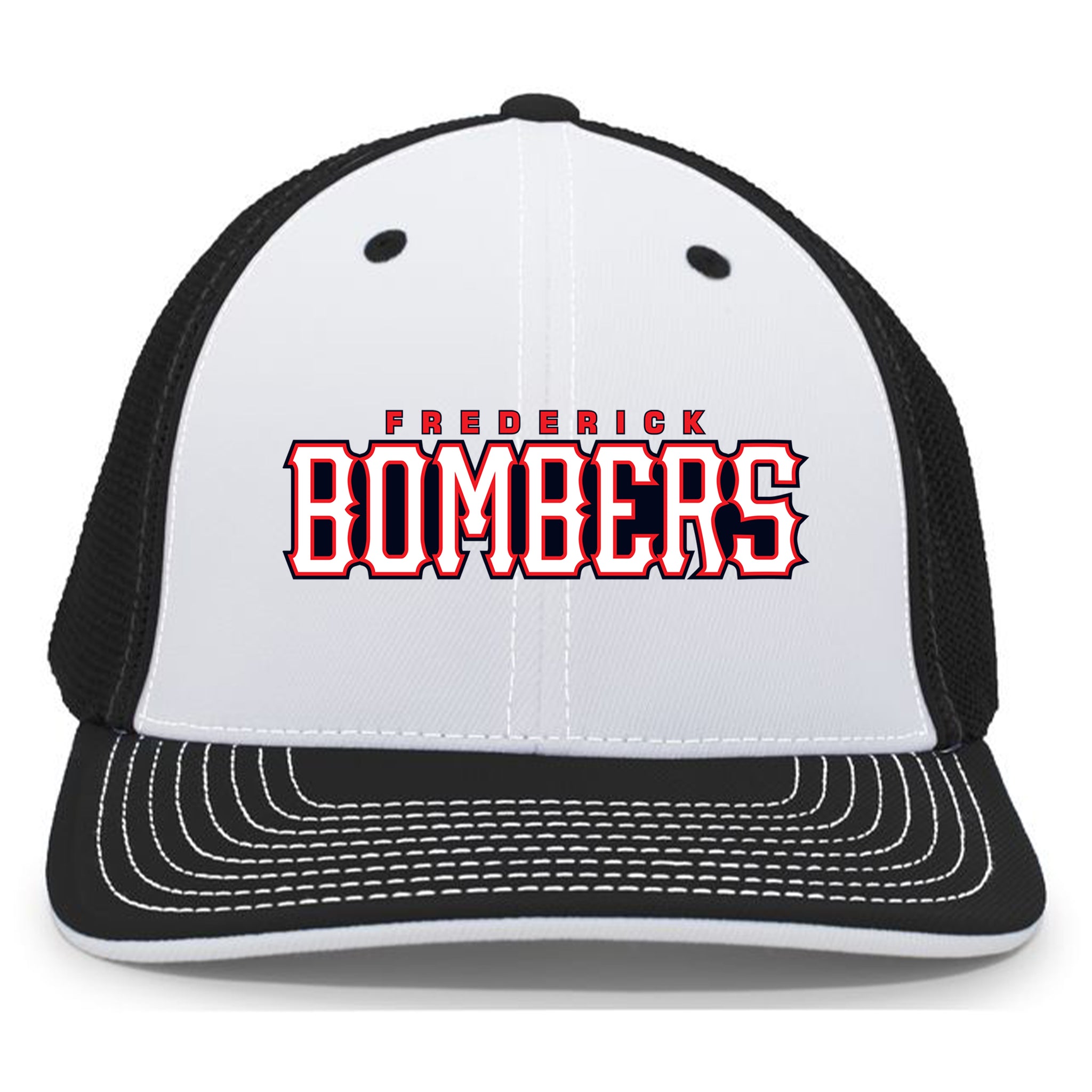 Frederick Bombers Baseball 404M Pacific Headwear Trucker Pacflex Cap