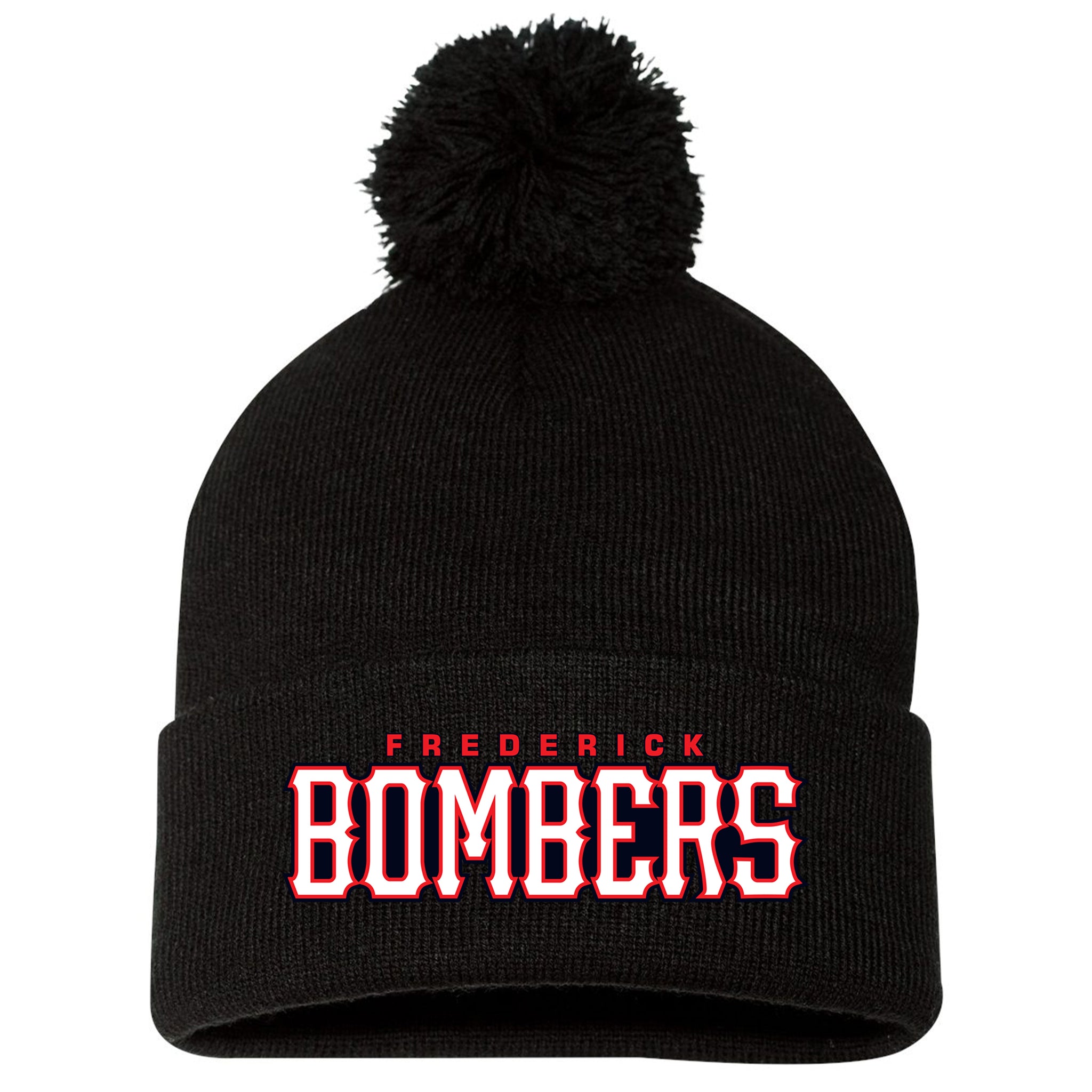 Frederick Bombers Baseball Sportsman 12" Pom-Pom Cuffed Beanie