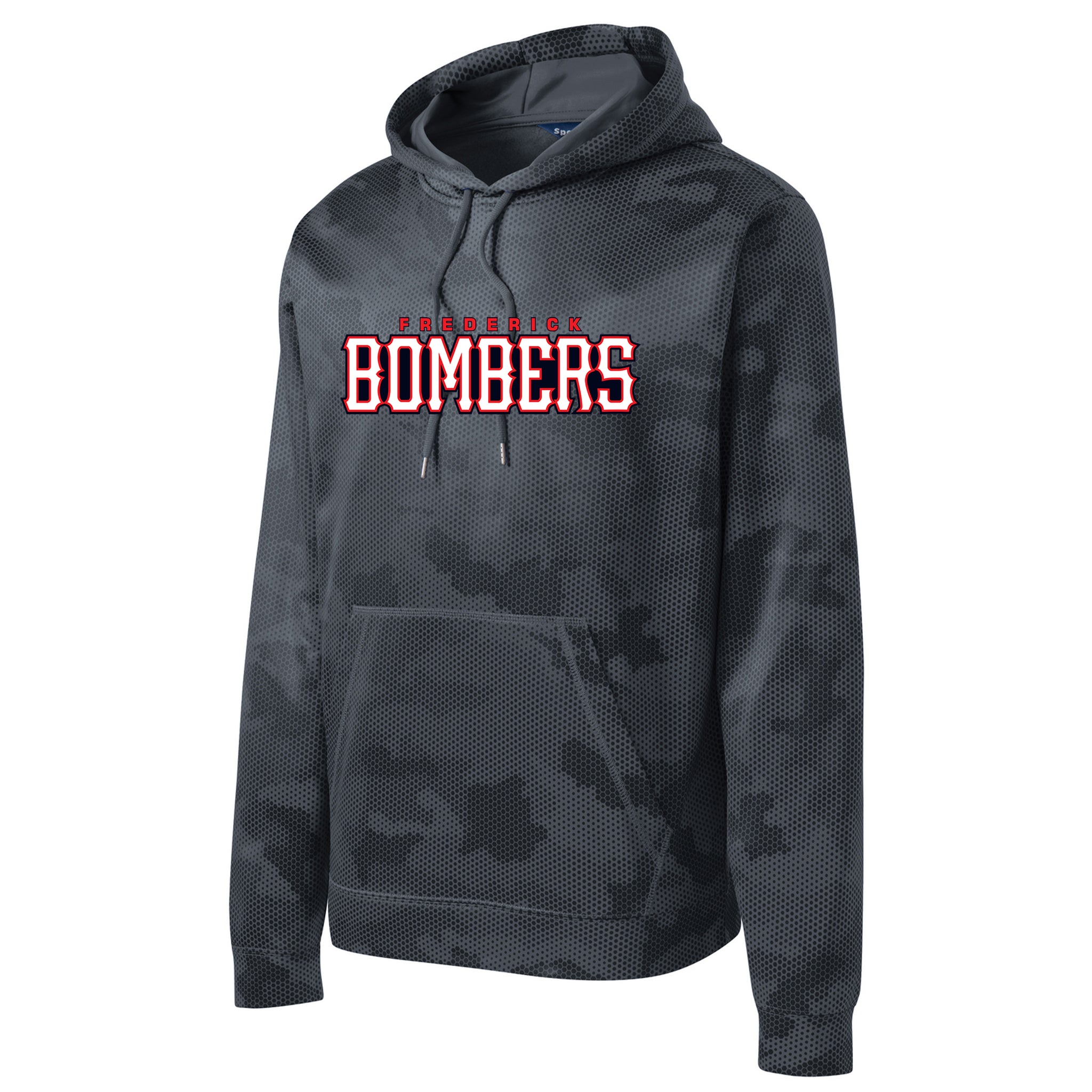 Frederick Bombers Baseball Sport-Tek® Sport-Wick® CamoHex Fleece Hooded Pullover