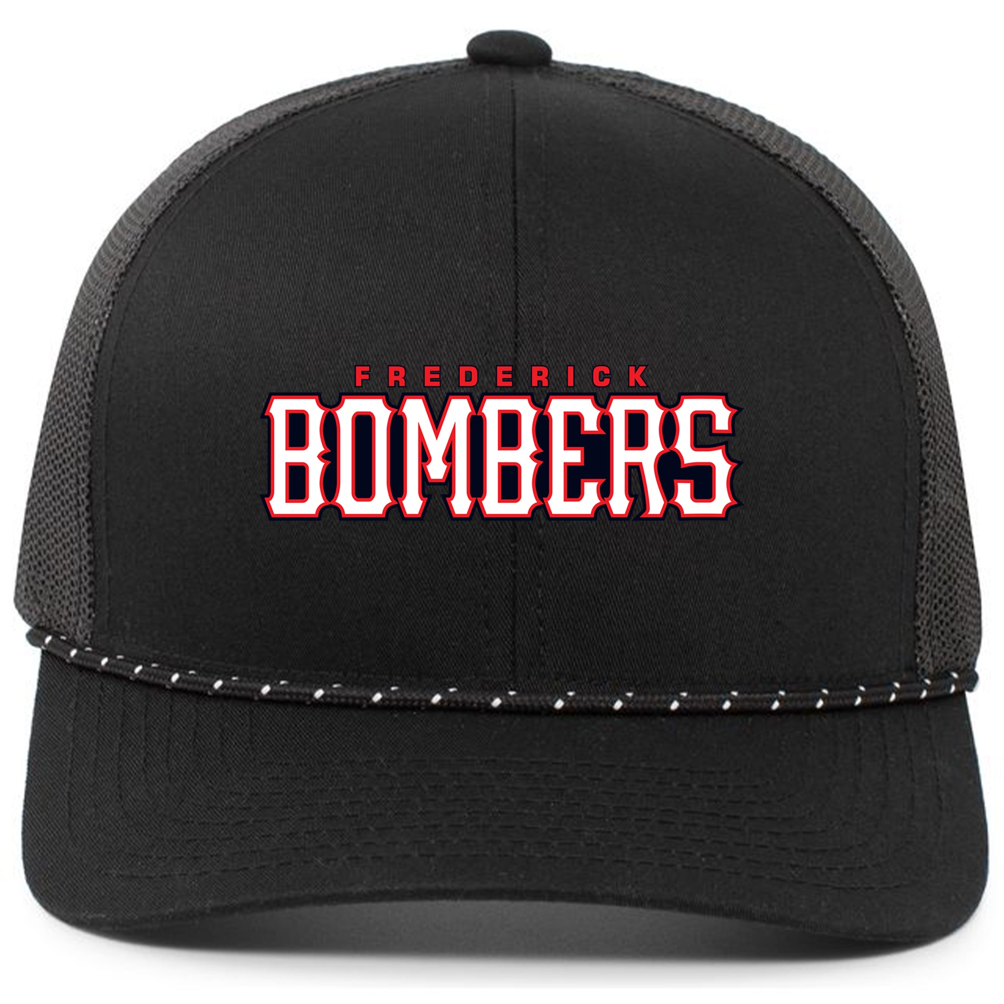 Frederick Bombers Baseball Pacific Headwear Trucker Snapback Braid Cap