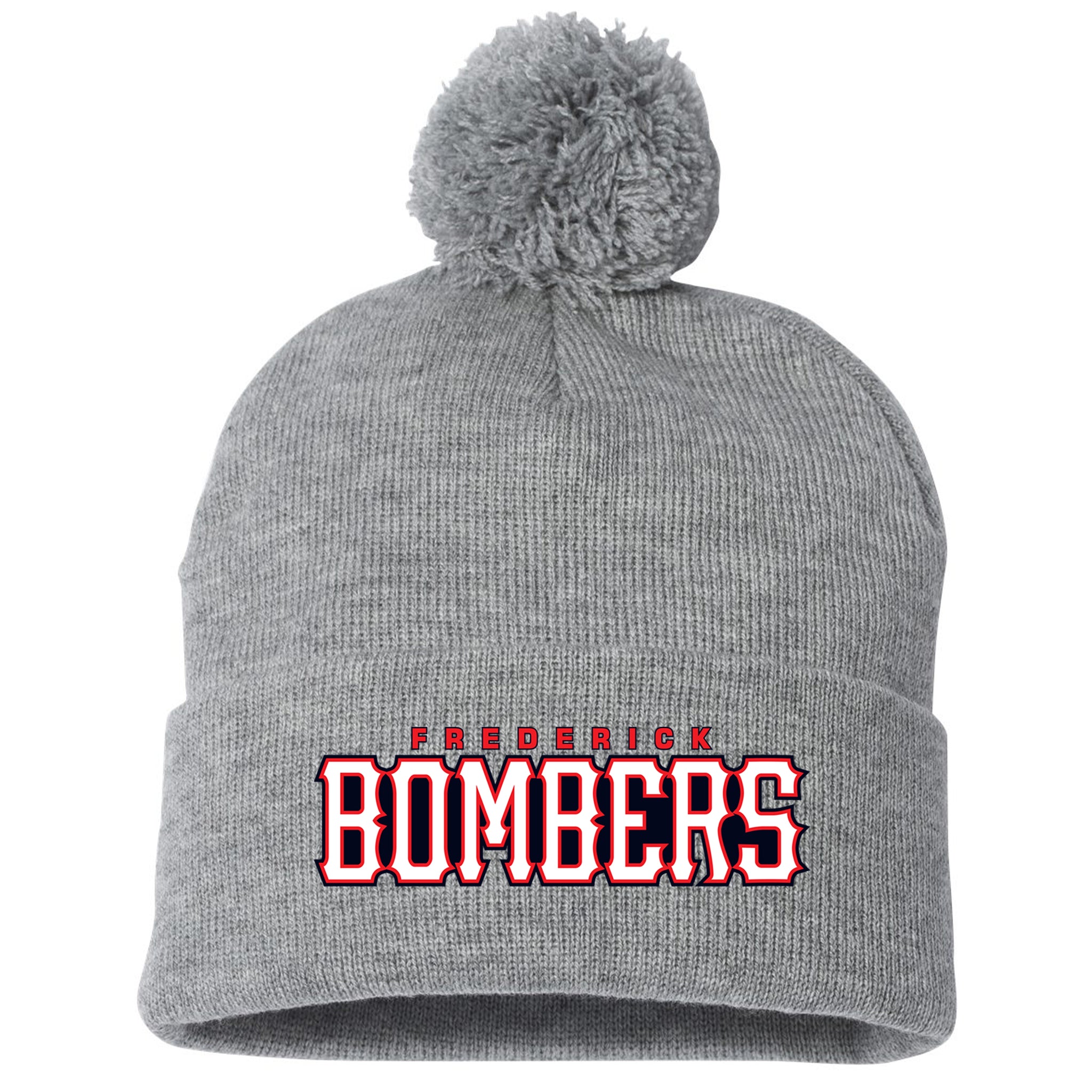 Frederick Bombers Baseball Sportsman 12" Pom-Pom Cuffed Beanie