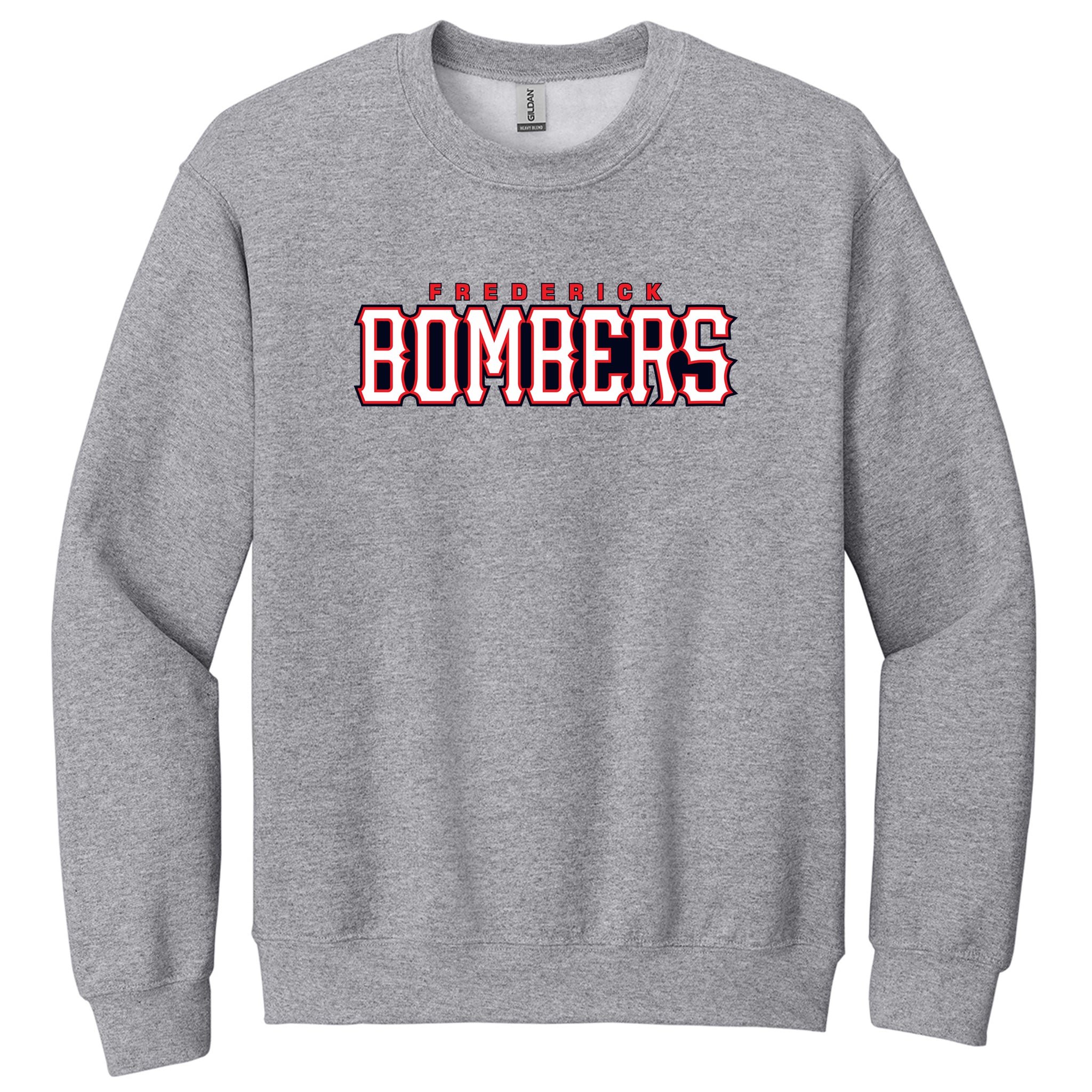 Frederick Bombers Baseball Gildan® Heavy Blend™ Crewneck Sweatshirt