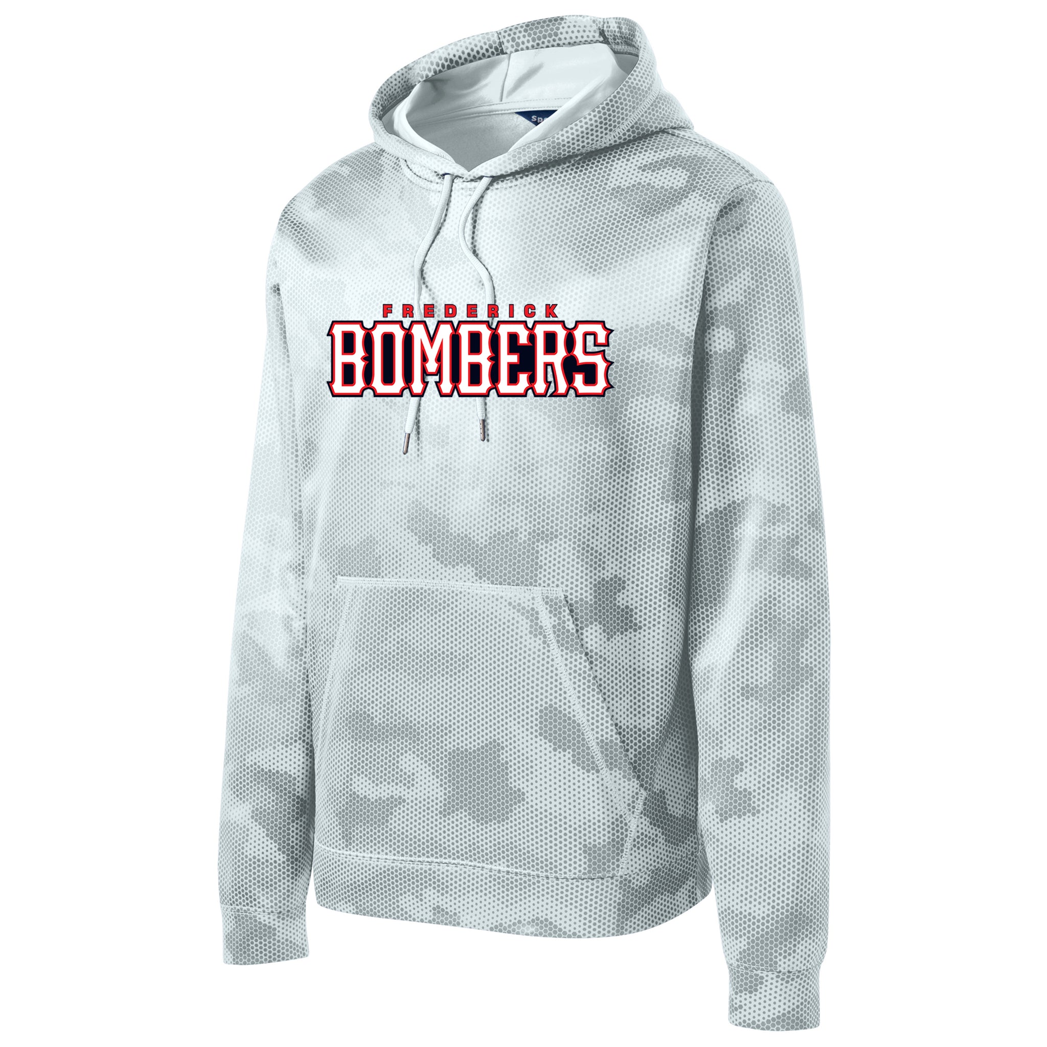 Frederick Bombers Baseball Sport-Tek® Sport-Wick® CamoHex Fleece Hooded Pullover