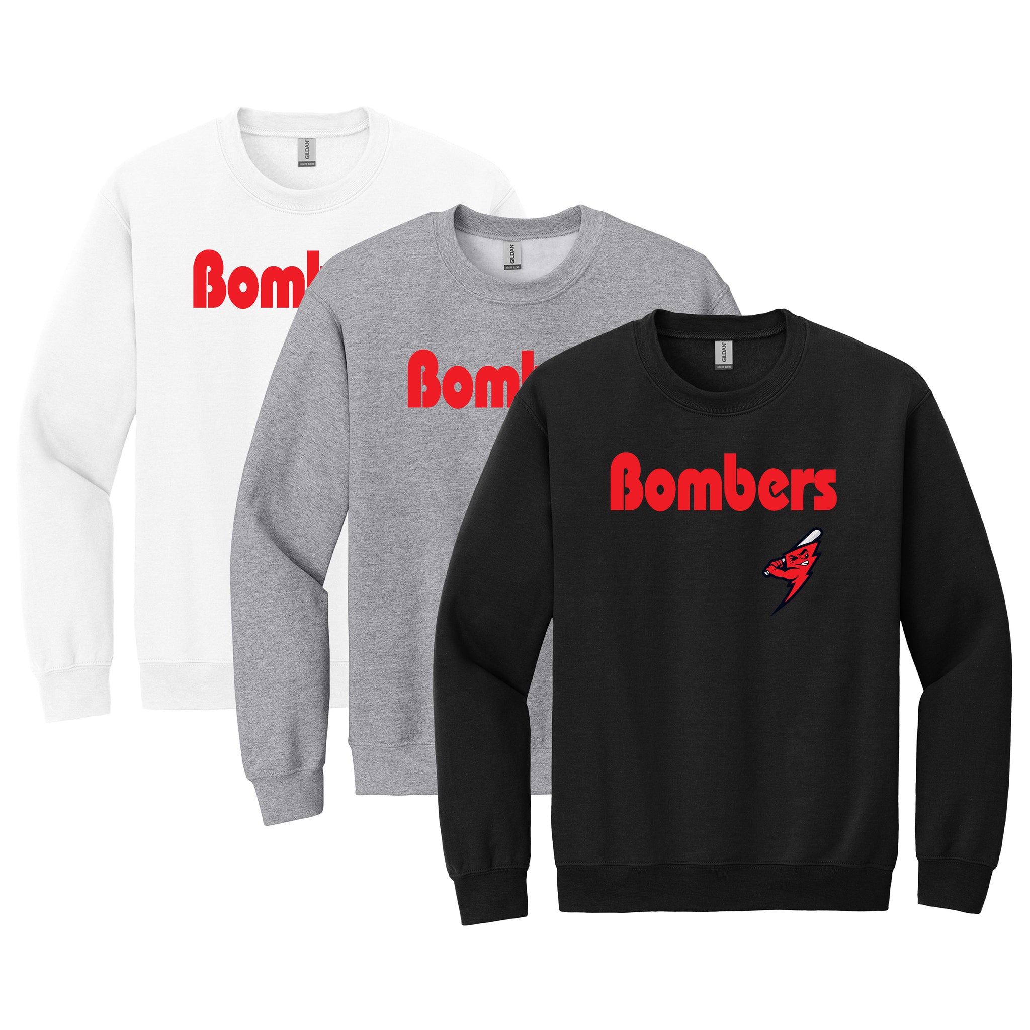 Frederick Bombers Baseball Gildan® Heavy Blend™ Crewneck Sweatshirt