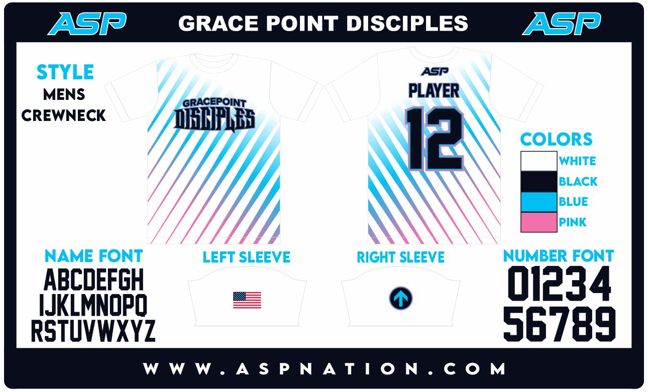 GracePoint Disciples Mens Full Sublimation Uniform Short Sleeve