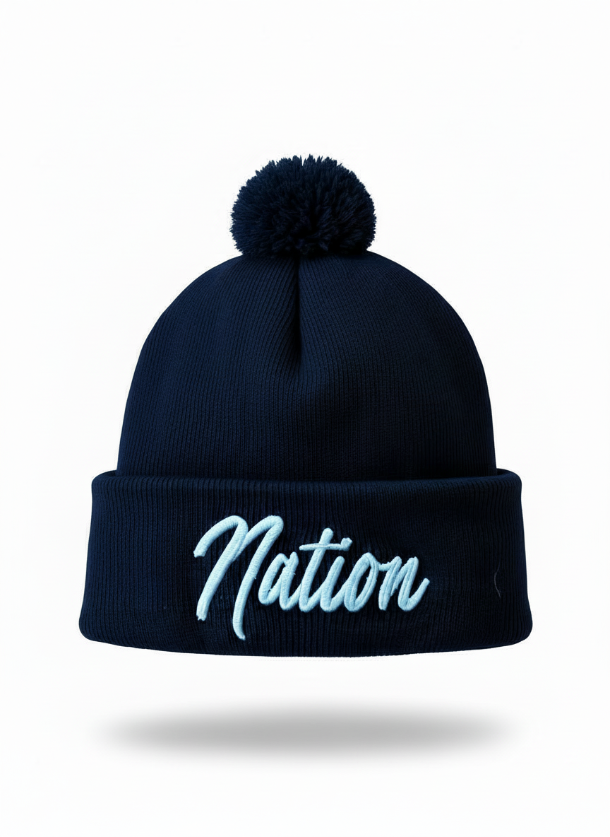 ASP Nation Pom-Pom Cuffed Beanie