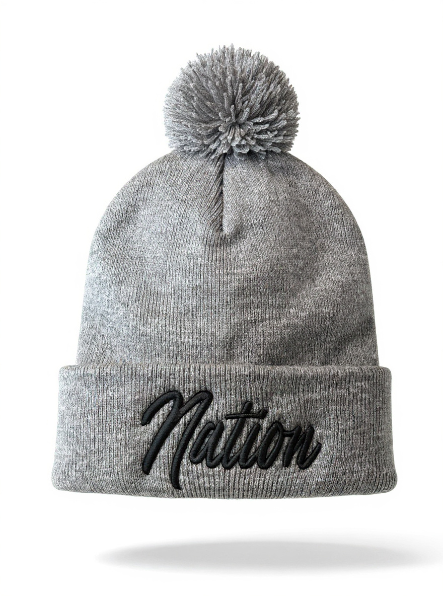 ASP Nation Pom-Pom Cuffed Beanie