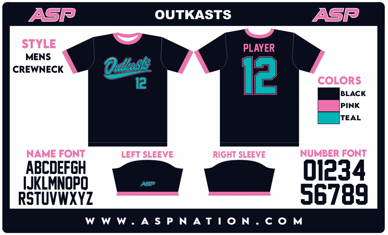 Outkasts Fastpitch Mens/Boys Full Sublimation Short Sleeve