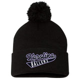 Karolina Ballerz Fastpitch Sportsman 12" Pom-Pom Cuffed Beanie