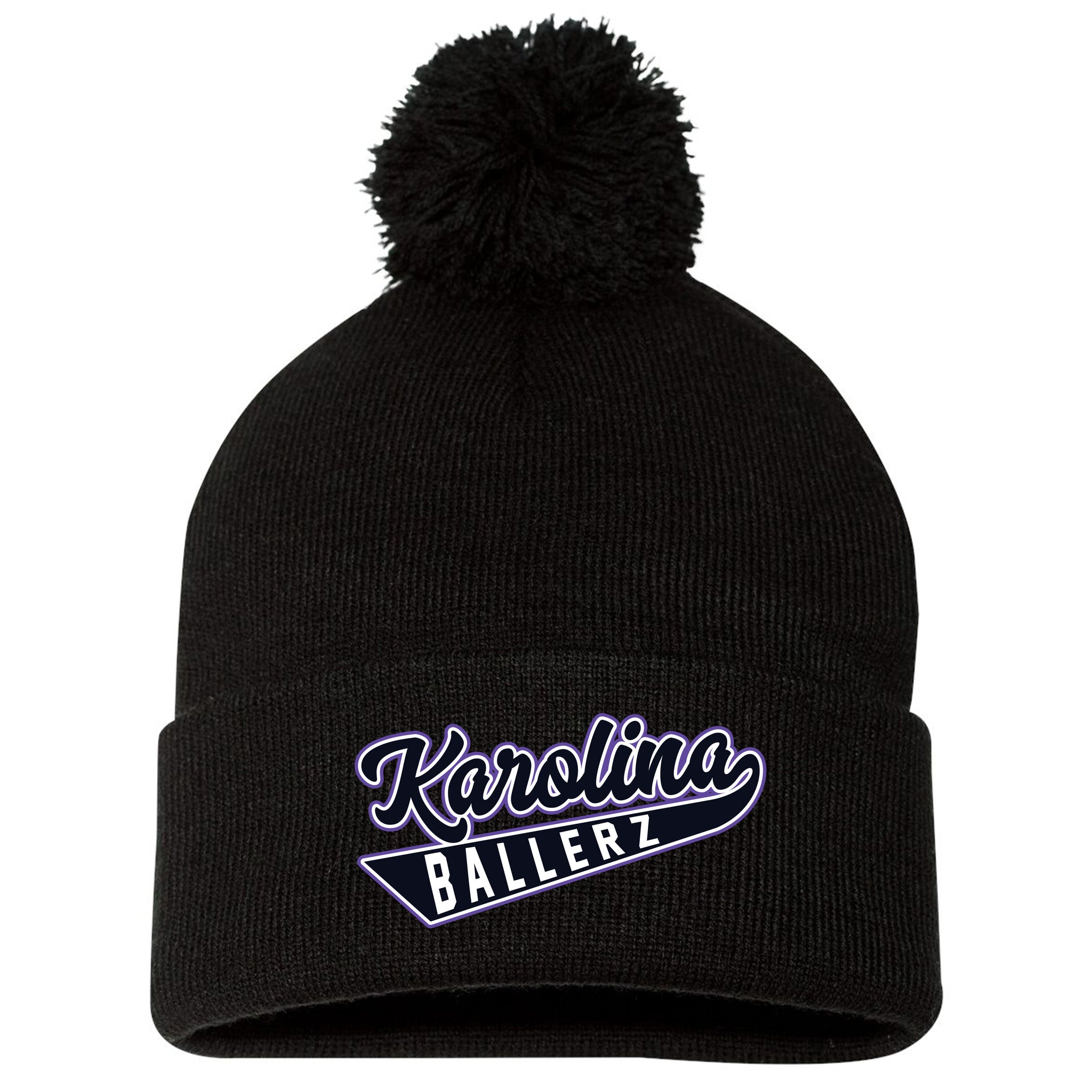 Karolina Ballerz Fastpitch Sportsman 12" Pom-Pom Cuffed Beanie